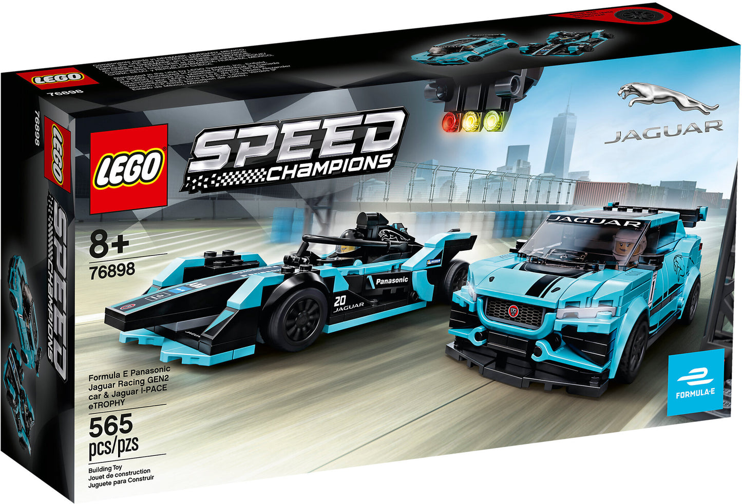76898 LEGO Speed Champions - Formula E Panasonic Jaguar Racing GEN2 Car & Jaguar I-PACE eTrophy