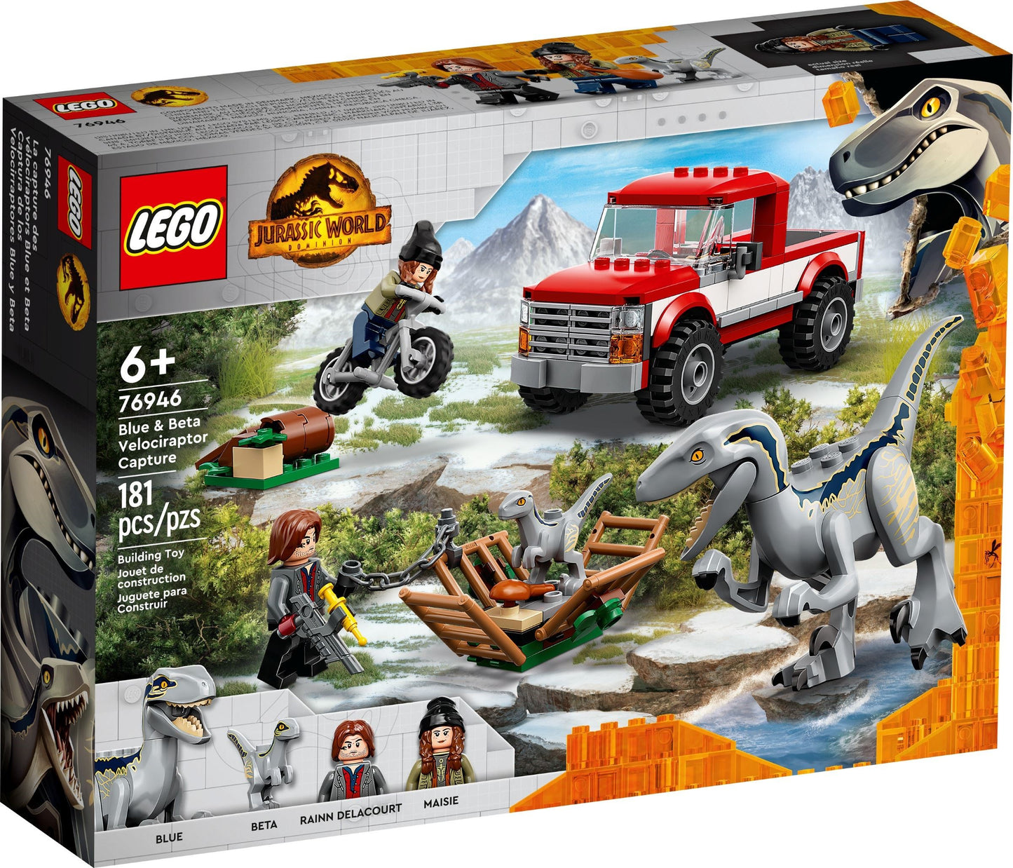 76946 LEGO Jurassic World - La cattura dei Velociraptor Blue e Beta