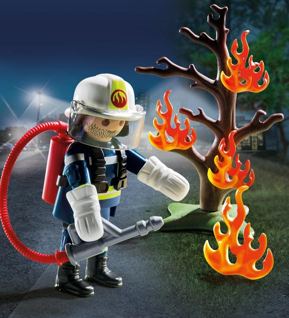 9093 PLAYMOBIL Pompiere con Albero in Fiamme