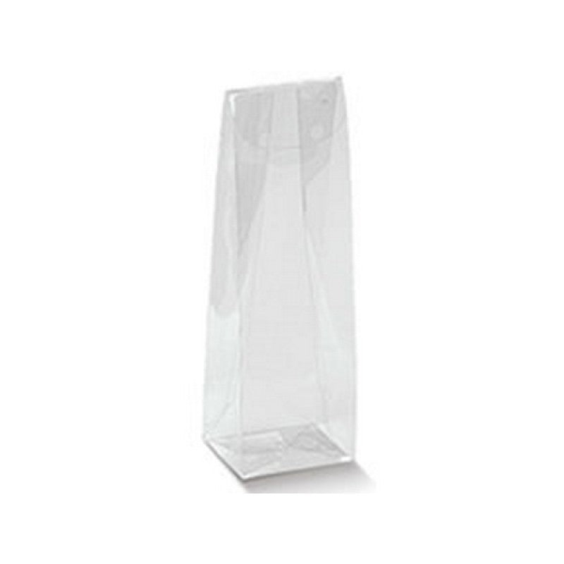 Sacchetto Cellophane fondo largo con carta bianca - cm 8+4x25